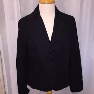Coldwater Creek BLK Linen Blazer EUC